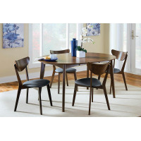 Coaster Furniture 105362 Malone Upholstered Dining Chairs Dark Walnut and Black (Set of 2)